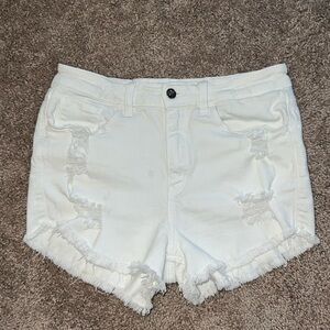 Studio Blue High Rise Distressed Frayed Hem Shorts